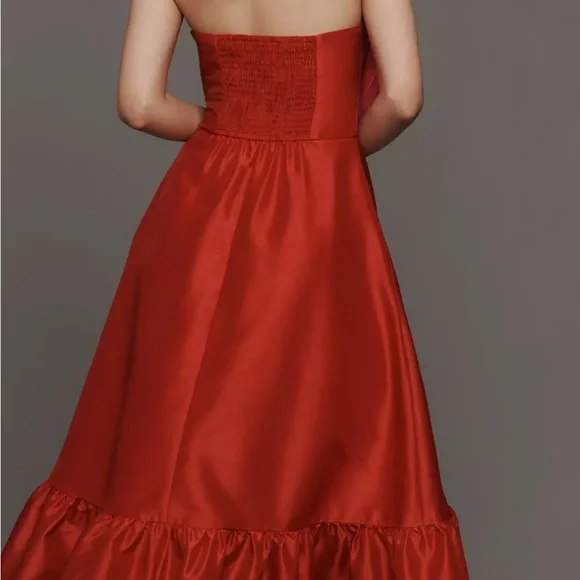 HUTCH HEART Anthropologie Strapless Red and Pink Dress